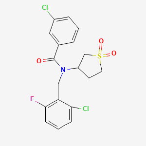 molecular formula C18H16Cl2FNO3S B12130482 3-chloro-N-(2-chloro-6-fluorobenzyl)-N-(1,1-dioxidotetrahydrothiophen-3-yl)benzamide 