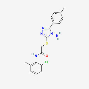 molecular formula C19H20ClN5OS B12130524 2-[4-amino-5-(4-methylphenyl)(1,2,4-triazol-3-ylthio)]-N-(2-chloro-4,6-dimethy lphenyl)acetamide 