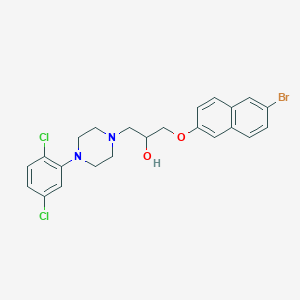 molecular formula C23H23BrCl2N2O2 B12130557 1-[(6-Bromonaphthalen-2-yl)oxy]-3-[4-(2,5-dichlorophenyl)piperazin-1-yl]propan-2-ol 