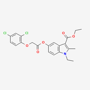 ethyl 5-{[(2,4-dichlorophenoxy)acetyl]oxy}-1-ethyl-2-methyl-1H-indole-3-carboxylate