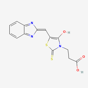 3-[(5Z)-5-(1H-benzimidazol-2-ylmethylidene)-4-oxo-2-sulfanylidene-1,3-thiazolidin-3-yl]propanoic acid