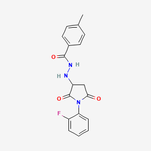 N'-[1-(2-fluorophenyl)-2,5-dioxopyrrolidin-3-yl]-4-methylbenzohydrazide