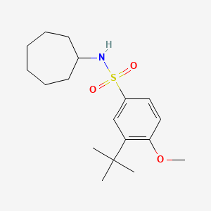 molecular formula C18H29NO3S B12130671 {[3-(Tert-butyl)-4-methoxyphenyl]sulfonyl}cycloheptylamine 