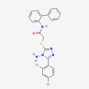 molecular formula C22H17Cl2N5OS B12130676 2-{[4-amino-5-(2,4-dichlorophenyl)-4H-1,2,4-triazol-3-yl]sulfanyl}-N-(biphenyl-2-yl)acetamide 