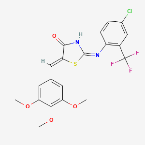 (5Z)-2-{[4-chloro-2-(trifluoromethyl)phenyl]amino}-5-(3,4,5-trimethoxybenzylidene)-1,3-thiazol-4(5H)-one