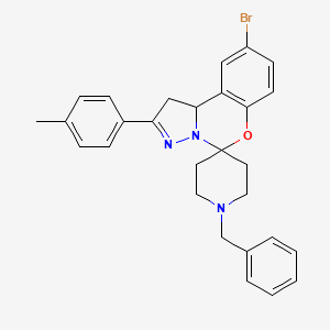 1-Benzyl-9'-bromo-2'-(4-methylphenyl)-1',10b'-dihydrospiro[piperidine-4,5'-pyrazolo[1,5-c][1,3]benzoxazine]