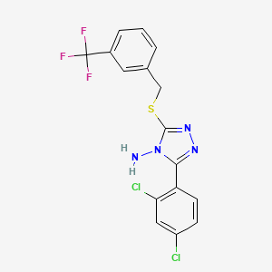 molecular formula C16H11Cl2F3N4S B12130814 3-(2,4-dichlorophenyl)-5-{[3-(trifluoromethyl)benzyl]sulfanyl}-4H-1,2,4-triazol-4-amine 