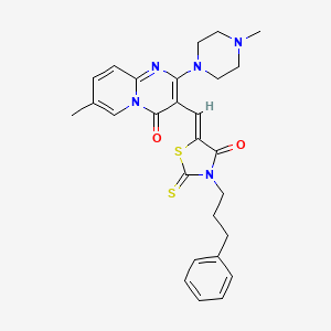 7-methyl-2-(4-methylpiperazin-1-yl)-3-{(Z)-[4-oxo-3-(3-phenylpropyl)-2-thioxo-1,3-thiazolidin-5-ylidene]methyl}-4H-pyrido[1,2-a]pyrimidin-4-one