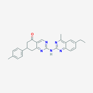 molecular formula C26H25N5O B12130853 2-[(6-ethyl-4-methylquinazolin-2-yl)amino]-7-(4-methylphenyl)-7,8-dihydroquinazolin-5(6H)-one 