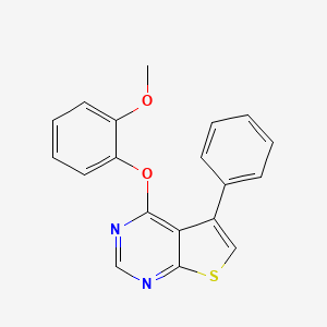 molecular formula C19H14N2O2S B12130888 4-(2-Methoxyphenoxy)-5-phenylthieno[2,3-d]pyrimidine 