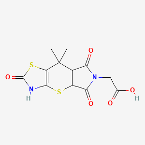 2-(8,8-dimethyl-5,10,12-trioxo-2,6-dithia-4,11-diazatricyclo[7.3.0.03,7]dodec-3(7)-en-11-yl)acetic acid