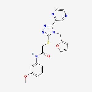 2-{[4-(furan-2-ylmethyl)-5-(pyrazin-2-yl)-4H-1,2,4-triazol-3-yl]sulfanyl}-N-(3-methoxyphenyl)acetamide