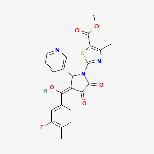 Methyl 2-(3-(3-fluoro-4-methylbenzoyl)-4-hydroxy-5-oxo-2-(pyridin-3-yl)-2,5-dihydro-1H-pyrrol-1-yl)-4-methylthiazole-5-carboxylate