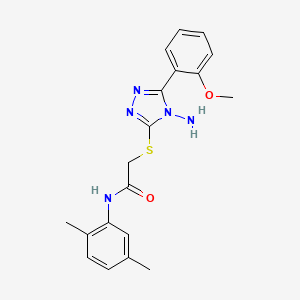 molecular formula C19H21N5O2S B12130960 2-{[4-amino-5-(2-methoxyphenyl)-4H-1,2,4-triazol-3-yl]sulfanyl}-N-(2,5-dimethylphenyl)acetamide 