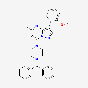 molecular formula C31H31N5O B12130968 1-(Diphenylmethyl)-4-[3-(2-methoxyphenyl)-5-methylpyrazolo[1,5-a]pyrimidin-7-yl]piperazine 