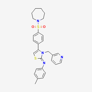 N-[(2Z)-4-[4-(azepan-1-ylsulfonyl)phenyl]-3-(pyridin-3-ylmethyl)-1,3-thiazol-2(3H)-ylidene]-4-methylaniline