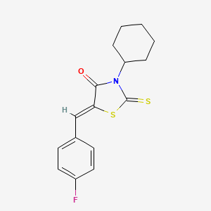 3-Cyclohexyl-5-[(4-fluorophenyl)methylene]-2-thioxo-1,3-thiazolidin-4-one