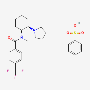 molecular formula C26H33F3N2O4S B1213108 alpha,alpha,alpha Trifluoro-N-methyl-N-(2-pyrrolidinylcyclohexyl)-4-toluamide CAS No. 142013-44-3
