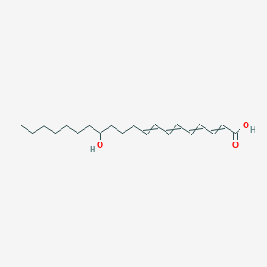 molecular formula C20H32O3 B1213109 13-Hydroxyicosa-2,4,6,8-tetraenoic acid 