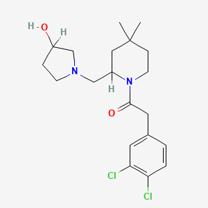 molecular formula C20H28Cl2N2O2 B1213110 1-((3,4-Dichlorophenyl)acetyl)-2-((3-hydroxy-1-pyrrolidinyl)methyl)-4,4-dimethylpiperidine CAS No. 157000-71-0