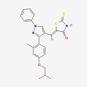 (5Z)-5-({3-[2-methyl-4-(2-methylpropoxy)phenyl]-1-phenyl-1H-pyrazol-4-yl}methylidene)-2-thioxo-1,3-thiazolidin-4-one