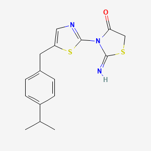 molecular formula C16H17N3OS2 B12131154 2-Imino-3-(5-(4-isopropylbenzyl)thiazol-2-yl)thiazolidin-4-one 