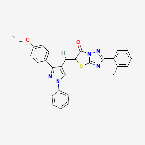 (5Z)-5-{[3-(4-ethoxyphenyl)-1-phenyl-1H-pyrazol-4-yl]methylidene}-2-(2-methylphenyl)[1,3]thiazolo[3,2-b][1,2,4]triazol-6(5H)-one