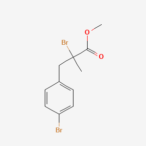 molecular formula C11H12Br2O2 B12131320 Methyl 2-bromo-3-(4-bromophenyl)-2-methylpropanoate 