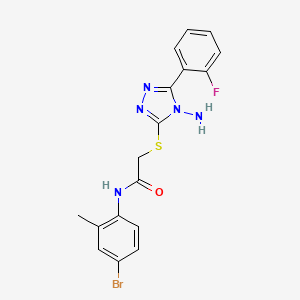 molecular formula C17H15BrFN5OS B12131358 2-{[4-amino-5-(2-fluorophenyl)-4H-1,2,4-triazol-3-yl]sulfanyl}-N-(4-bromo-2-methylphenyl)acetamide 