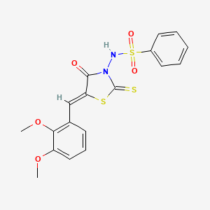 N-[(5Z)-5-[(2,3-dimethoxyphenyl)methylidene]-4-oxo-2-sulfanylidene-1,3-thiazolidin-3-yl]benzenesulfonamide