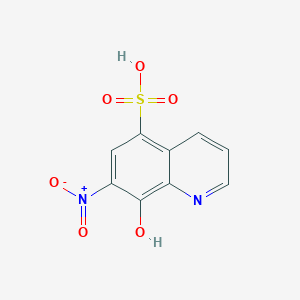 molecular formula C9H6N2O6S B1213138 8-羟基-7-硝基喹啉-5-磺酸 CAS No. 15851-63-5