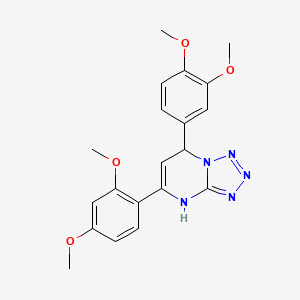 molecular formula C20H21N5O4 B1213140 5-(2,4-二甲氧基苯基)-7-(3,4-二甲氧基苯基)-1,7-二氢四唑并[1,5-a]嘧啶 