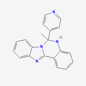 molecular formula C20H16N4 B1213141 6-甲基-6-吡啶-4-基-12H-苯并咪唑并[1,2-c]喹唑啉 