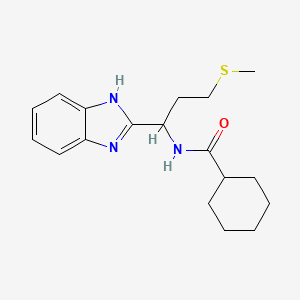 N-[1-(1H-benzimidazol-2-yl)-3-(methylsulfanyl)propyl]cyclohexanecarboxamide