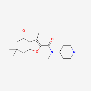 N,3,6,6-tetramethyl-N-(1-methylpiperidin-4-yl)-4-oxo-4,5,6,7-tetrahydro-1-benzofuran-2-carboxamide