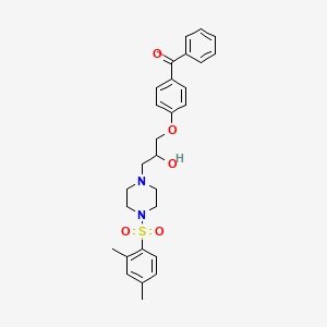 molecular formula C28H32N2O5S B12131506 [4-(3-{4-[(2,4-Dimethylphenyl)sulfonyl]piperazin-1-yl}-2-hydroxypropoxy)phenyl](phenyl)methanone 