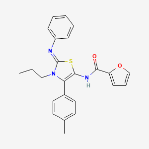 molecular formula C24H23N3O2S B12131514 N-[(2E)-4-(4-methylphenyl)-2-(phenylimino)-3-propyl-2,3-dihydro-1,3-thiazol-5-yl]furan-2-carboxamide 