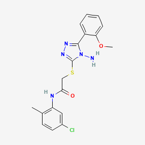 molecular formula C18H18ClN5O2S B12131539 2-[4-amino-5-(2-methoxyphenyl)(1,2,4-triazol-3-ylthio)]-N-(5-chloro-2-methylph enyl)acetamide 