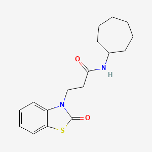 N-cycloheptyl-3-(2-oxo(3-hydrobenzothiazol-3-yl))propanamide