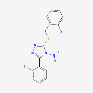 3-(2-Fluorophenyl)-5-[(2-fluorophenyl)methylthio]-1,2,4-triazole-4-ylamine