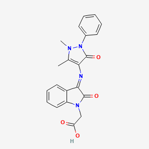 2-{3-[(1,5-dimethyl-3-oxo-2-phenyl-2,3-dihydro-1H-pyrazol-4-yl)imino]-2-oxo-2,3-dihydro-1H-indol-1-yl}acetic acid