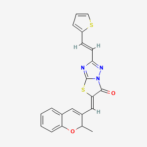 (Z)-5-((2-methyl-2H-chromen-3-yl)methylene)-2-((E)-2-(thiophen-2-yl)vinyl)thiazolo[3,2-b][1,2,4]triazol-6(5H)-one