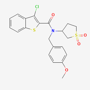 molecular formula C21H20ClNO4S2 B12131669 3-chloro-N-(1,1-dioxidotetrahydrothiophen-3-yl)-N-(4-methoxybenzyl)-1-benzothiophene-2-carboxamide 