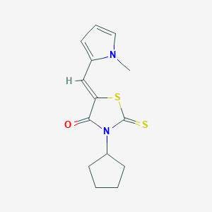 (5Z)-3-cyclopentyl-5-[(1-methyl-1H-pyrrol-2-yl)methylidene]-2-thioxo-1,3-thiazolidin-4-one