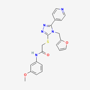 molecular formula C21H19N5O3S B12131699 2-{[4-(furan-2-ylmethyl)-5-(pyridin-4-yl)-4H-1,2,4-triazol-3-yl]sulfanyl}-N-(3-methoxyphenyl)acetamide 