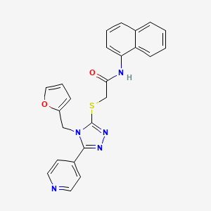 molecular formula C24H19N5O2S B12131766 2-{[4-(furan-2-ylmethyl)-5-(pyridin-4-yl)-4H-1,2,4-triazol-3-yl]sulfanyl}-N-(naphthalen-1-yl)acetamide 