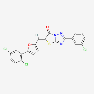 (5Z)-2-(3-chlorophenyl)-5-{[5-(2,5-dichlorophenyl)furan-2-yl]methylidene}[1,3]thiazolo[3,2-b][1,2,4]triazol-6(5H)-one