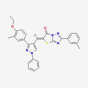 (5Z)-5-{[3-(4-ethoxy-3-methylphenyl)-1-phenyl-1H-pyrazol-4-yl]methylidene}-2-(3-methylphenyl)[1,3]thiazolo[3,2-b][1,2,4]triazol-6(5H)-one