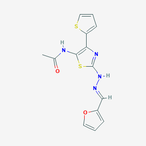 N-{2-[(2E)-2-(furan-2-ylmethylidene)hydrazinyl]-4-(thiophen-2-yl)-1,3-thiazol-5-yl}acetamide