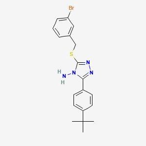 molecular formula C19H21BrN4S B12131884 3-[(3-bromobenzyl)sulfanyl]-5-(4-tert-butylphenyl)-4H-1,2,4-triazol-4-amine 